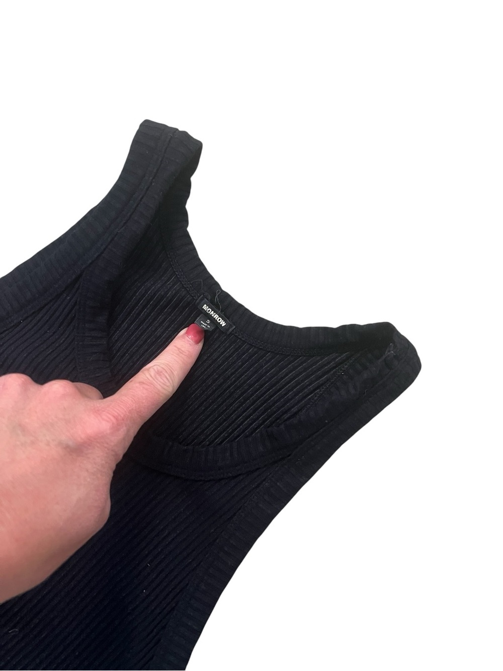 Monrow Black Ribbed High-Neck Tank - Picture 2 of 4